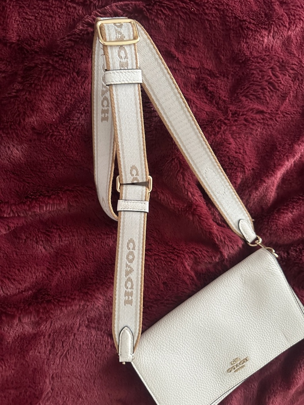 Coach Pebbled Leather Crossbody in Chalk with Gold-Tone Hardware - Picture 7 of 9